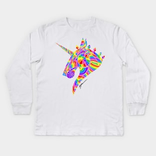 Rainbow Unicorn Kids Long Sleeve T-Shirt